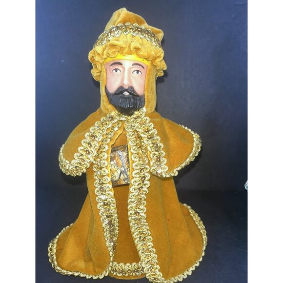 3 Christmas Wisemen Kings Velvet Clothing Mrs Butterworth Bottles Homemade 70's - Picture 3 of 8